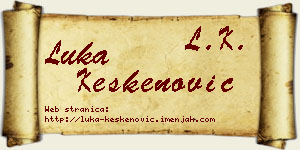 Luka Keskenović vizit kartica